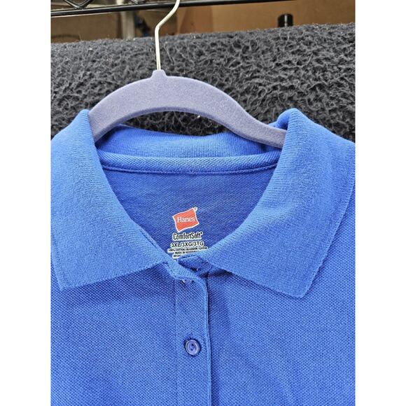 Hanes Mens Polo Blue Size 3XL 100% Cotton Short Sleeve Pullover Buttons - Picture 6 of 12